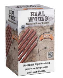 real woods natural leaf cigars 8/5ct 40 cigars italian gelato russian cream flavour